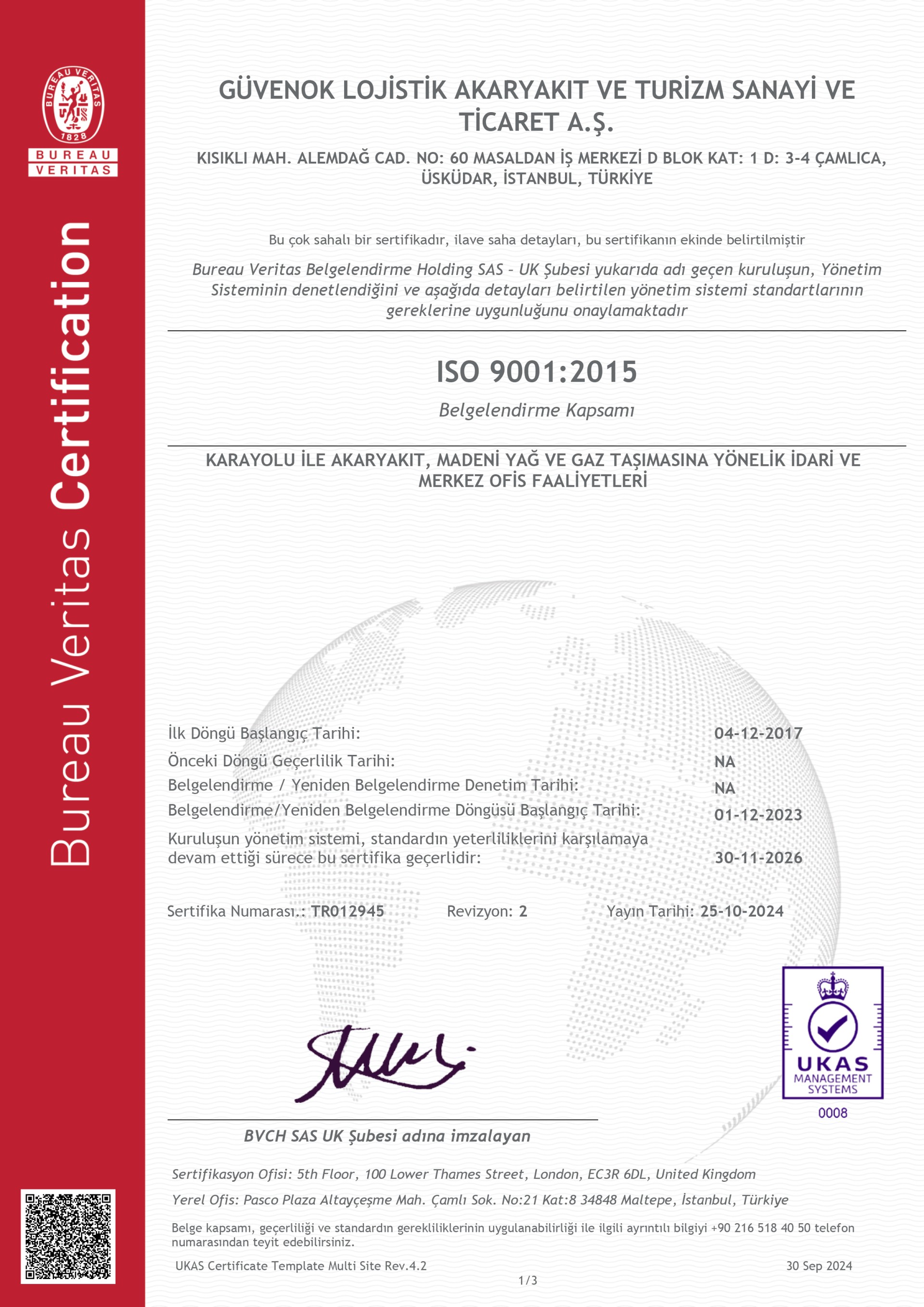 Güvenok - ISO 9001 TR